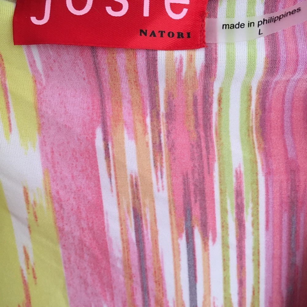 Josie Natori Colorful Abstract Aztec Print Lace T… - image 4